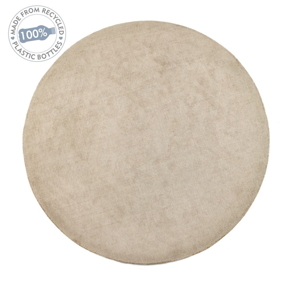 Reef Plain Dye Eco Circle Rugs in Beige